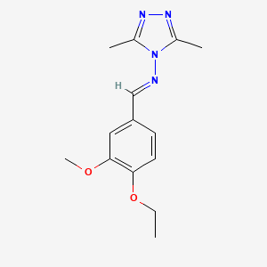 molecular formula C14H18N4O2 B11671298 N-[(1E)-(4-ethoxy-3-methoxyphenyl)methylene]-3,5-dimethyl-4H-1,2,4-triazol-4-amine 