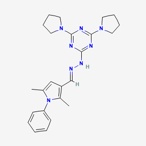 2,5-dimethyl-1-phenyl-1H-pyrrole-3-carbaldehyde (4,6-dipyrrolidin-1-yl-1,3,5-triazin-2-yl)hydrazone