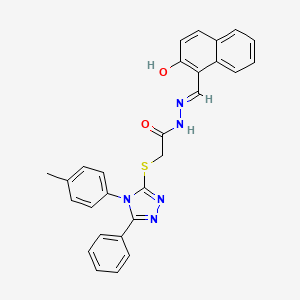 molecular formula C28H23N5O2S B11671315 N'-[(E)-(2-hydroxynaphthalen-1-yl)methylidene]-2-{[4-(4-methylphenyl)-5-phenyl-4H-1,2,4-triazol-3-yl]sulfanyl}acetohydrazide 