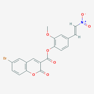 molecular formula C19H12BrNO7 B11671316 2-methoxy-4-[(E)-2-nitroethenyl]phenyl 6-bromo-2-oxo-2H-chromene-3-carboxylate 