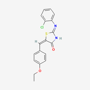 molecular formula C18H15ClN2O2S B11671323 (5E)-2-[(2-chlorophenyl)amino]-5-(4-ethoxybenzylidene)-1,3-thiazol-4(5H)-one 