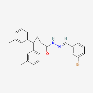 N'-[(E)-(3-bromophenyl)methylidene]-2,2-bis(3-methylphenyl)cyclopropanecarbohydrazide