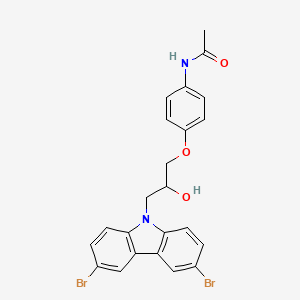 molecular formula C23H20Br2N2O3 B11671344 N-{4-[3-(3,6-dibromo-9H-carbazol-9-yl)-2-hydroxypropoxy]phenyl}acetamide 