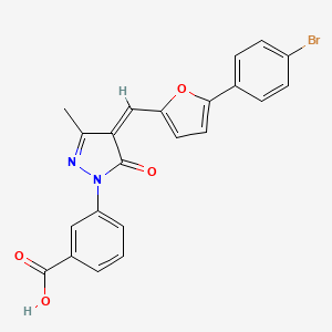 3-[(4Z)-4-{[5-(4-bromophenyl)furan-2-yl]methylidene}-3-methyl-5-oxo-4,5-dihydro-1H-pyrazol-1-yl]benzoic acid