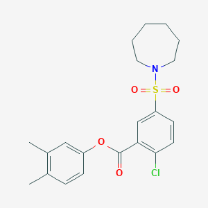 3,4-Dimethylphenyl 5-(azepan-1-ylsulfonyl)-2-chlorobenzoate