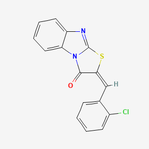 molecular formula C16H9ClN2OS B11671375 (2E)-2-(2-chlorobenzylidene)[1,3]thiazolo[3,2-a]benzimidazol-3(2H)-one 