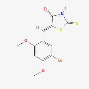 (5Z)-5-(5-bromo-2,4-dimethoxybenzylidene)-2-thioxo-1,3-thiazolidin-4-one