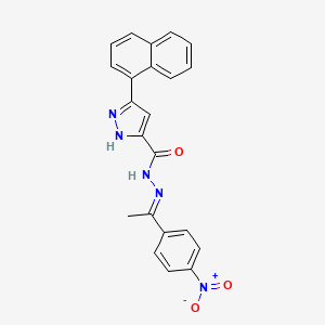 3-(naphthalen-1-yl)-N'-[(1E)-1-(4-nitrophenyl)ethylidene]-1H-pyrazole-5-carbohydrazide