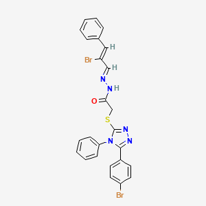 2-{[5-(4-bromophenyl)-4-phenyl-4H-1,2,4-triazol-3-yl]thio}-N'-[(E,2Z)-2-bromo-3-phenyl-2-propenylidene]acetohydrazide