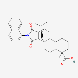 molecular formula C34H39NO4 B11671478 6,9a-Dimethyl-2-(naphthalen-1-yl)-1,3-dioxo-12-(propan-2-yl)hexadecahydro-3b,11-ethenonaphtho[2,1-e]isoindole-6-carboxylic acid 