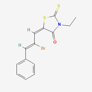 (5E)-5-[(2Z)-2-bromo-3-phenylprop-2-en-1-ylidene]-3-ethyl-2-thioxo-1,3-thiazolidin-4-one