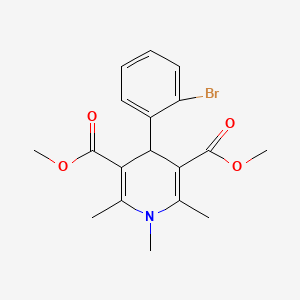 molecular formula C18H20BrNO4 B11671511 Dimethyl 4-(2-bromophenyl)-1,2,6-trimethyl-1,4-dihydropyridine-3,5-dicarboxylate 