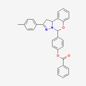 4-[2-(4-Methylphenyl)-1,10b-dihydropyrazolo[1,5-c][1,3]benzoxazin-5-yl]phenyl benzoate