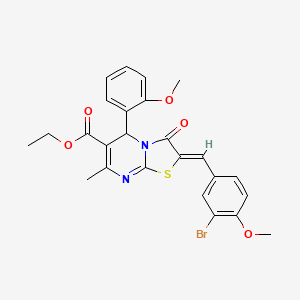 ethyl (2Z)-2-(3-bromo-4-methoxybenzylidene)-5-(2-methoxyphenyl)-7-methyl-3-oxo-2,3-dihydro-5H-[1,3]thiazolo[3,2-a]pyrimidine-6-carboxylate