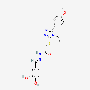 N'-[(E)-(3,4-dihydroxyphenyl)methylidene]-2-{[4-ethyl-5-(4-methoxyphenyl)-4H-1,2,4-triazol-3-yl]sulfanyl}acetohydrazide