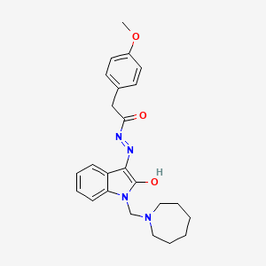 N'-[(3E)-1-(azepan-1-ylmethyl)-2-oxo-1,2-dihydro-3H-indol-3-ylidene]-2-(4-methoxyphenyl)acetohydrazide