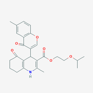 2-(propan-2-yloxy)ethyl 2-methyl-4-(6-methyl-4-oxo-4H-chromen-3-yl)-5-oxo-1,4,5,6,7,8-hexahydroquinoline-3-carboxylate