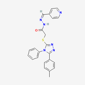 2-{[5-(4-Methylphenyl)-4-phenyl-4H-1,2,4-triazol-3-YL]sulfanyl}-N'-[(Z)-(pyridin-4-YL)methylidene]acetohydrazide