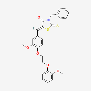 (5Z)-3-benzyl-5-{3-methoxy-4-[2-(2-methoxyphenoxy)ethoxy]benzylidene}-2-thioxo-1,3-thiazolidin-4-one