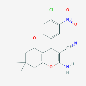 2-amino-4-(4-chloro-3-nitrophenyl)-7,7-dimethyl-5-oxo-5,6,7,8-tetrahydro-4H-chromene-3-carbonitrile