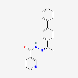 N-[(E)-1-(4-phenylphenyl)ethylideneamino]pyridine-3-carboxamide