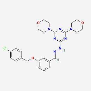 2-[(2E)-2-{3-[(4-chlorobenzyl)oxy]benzylidene}hydrazinyl]-4,6-di(morpholin-4-yl)-1,3,5-triazine