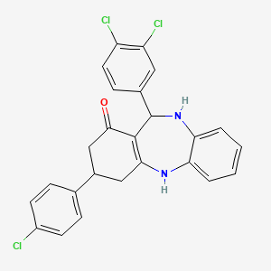 9-(4-Chlorophenyl)-6-(3,4-dichlorophenyl)-5,6,8,9,10,11-hexahydrobenzo[b][1,4]benzodiazepin-7-one