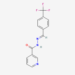 N'-[(E)-[4-(Trifluoromethyl)phenyl]methylidene]pyridine-3-carbohydrazide