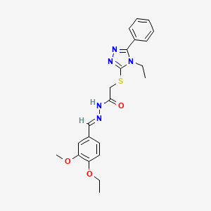 N'-[(E)-(4-ethoxy-3-methoxyphenyl)methylidene]-2-[(4-ethyl-5-phenyl-4H-1,2,4-triazol-3-yl)sulfanyl]acetohydrazide