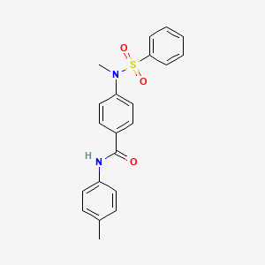 molecular formula C21H20N2O3S B11671684 N-(4-methylphenyl)-4-[methyl(phenylsulfonyl)amino]benzamide 