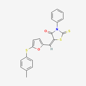 (5E)-5-({5-[(4-methylphenyl)sulfanyl]furan-2-yl}methylidene)-3-phenyl-2-thioxo-1,3-thiazolidin-4-one