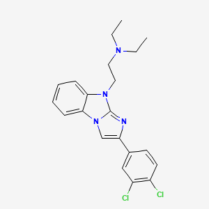 molecular formula C21H22Cl2N4 B11671712 2-[2-(3,4-dichlorophenyl)-9H-imidazo[1,2-a]benzimidazol-9-yl]-N,N-diethylethanamine 