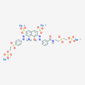 2,7-Naphthalenedisulfonic acid, 4-amino-5-hydroxy-6-(2-(3-(((2-((2-(sulfooxy)ethyl)sulfonyl)ethyl)amino)carbonyl)phenyl)diazenyl)-3-(2-(4-((2-(sulfooxy)ethyl)sulfonyl)phenyl)diazenyl)-, sodium salt (1:4)