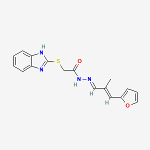 2-(1H-benzimidazol-2-ylthio)-N'-[(E,2E)-3-(2-furyl)-2-methyl-2-propenylidene]acetohydrazide