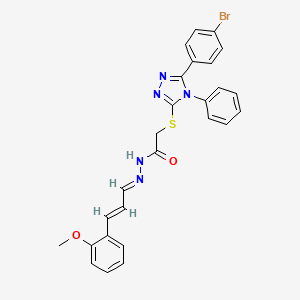 2-{[5-(4-bromophenyl)-4-phenyl-4H-1,2,4-triazol-3-yl]sulfanyl}-N'-[(1E,2E)-3-(2-methoxyphenyl)prop-2-en-1-ylidene]acetohydrazide