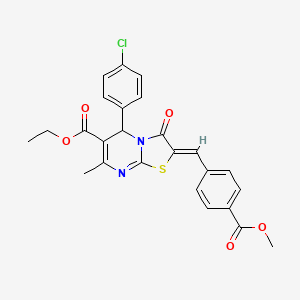 ethyl (2Z)-5-(4-chlorophenyl)-2-[4-(methoxycarbonyl)benzylidene]-7-methyl-3-oxo-2,3-dihydro-5H-[1,3]thiazolo[3,2-a]pyrimidine-6-carboxylate