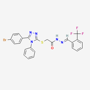 2-{[5-(4-Bromophenyl)-4-phenyl-4H-1,2,4-triazol-3-YL]sulfanyl}-N'-[(E)-[2-(trifluoromethyl)phenyl]methylidene]acetohydrazide