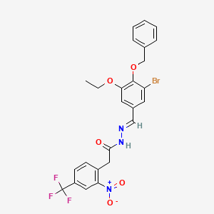 N'-[(E)-[4-(Benzyloxy)-3-bromo-5-ethoxyphenyl]methylidene]-2-[2-nitro-4-(trifluoromethyl)phenyl]acetohydrazide