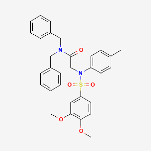 N,N-Dibenzyl-2-[N-(4-methylphenyl)3,4-dimethoxybenzenesulfonamido]acetamide