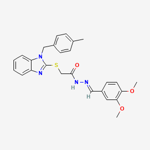 N'-[(E)-(3,4-dimethoxyphenyl)methylidene]-2-{[1-(4-methylbenzyl)-1H-benzimidazol-2-yl]sulfanyl}acetohydrazide