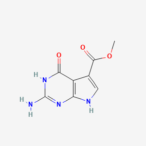 molecular formula C8H8N4O3 B1167185 Methyl 2-amino-4-oxo-4,7-dihydro-3H-pyrrolo[2,3-d]pyrimidine-5-carboxylate CAS No. 124738-76-7