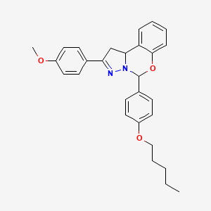 2-(4-Methoxyphenyl)-5-[4-(pentyloxy)phenyl]-1,10b-dihydropyrazolo[1,5-c][1,3]benzoxazine