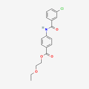 molecular formula C18H18ClNO4 B11671855 2-Ethoxyethyl 4-(3-chlorobenzamido)benzoate 