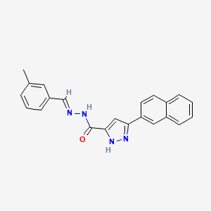 molecular formula C22H18N4O B11671898 N'-[(E)-(3-methylphenyl)methylidene]-3-(2-naphthyl)-1H-pyrazole-5-carbohydrazide 