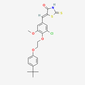 (5Z)-5-{4-[2-(4-tert-butylphenoxy)ethoxy]-3-chloro-5-methoxybenzylidene}-2-thioxo-1,3-thiazolidin-4-one