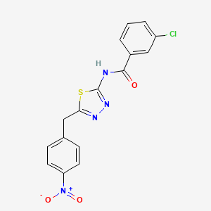 molecular formula C16H11ClN4O3S B11671904 3-chloro-N-[5-(4-nitrobenzyl)-1,3,4-thiadiazol-2-yl]benzamide 