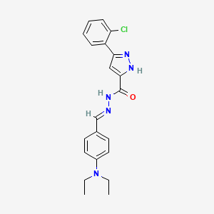 molecular formula C21H22ClN5O B11671915 3-(2-chlorophenyl)-N'-{(E)-[4-(diethylamino)phenyl]methylidene}-1H-pyrazole-5-carbohydrazide 