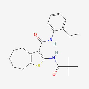 2-[(2,2-dimethylpropanoyl)amino]-N-(2-ethylphenyl)-5,6,7,8-tetrahydro-4H-cyclohepta[b]thiophene-3-carboxamide