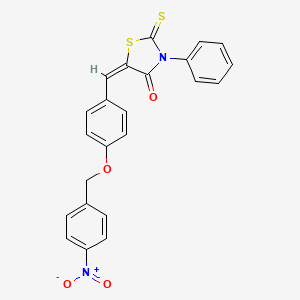 (5E)-5-{4-[(4-nitrobenzyl)oxy]benzylidene}-3-phenyl-2-thioxo-1,3-thiazolidin-4-one