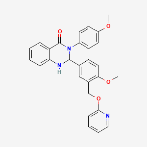 molecular formula C28H25N3O4 B11671981 3-(4-Methoxy-phenyl)-2-[4-methoxy-3-(pyridin-2-yloxymethyl)-phenyl]-2,3-dihydro-1H-quinazolin-4-one 